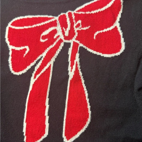 Tommy Hilfiger Sweater Long-Sleeve Bow Crew-Neck Small lightweight Christmas - Picture 5 of 8